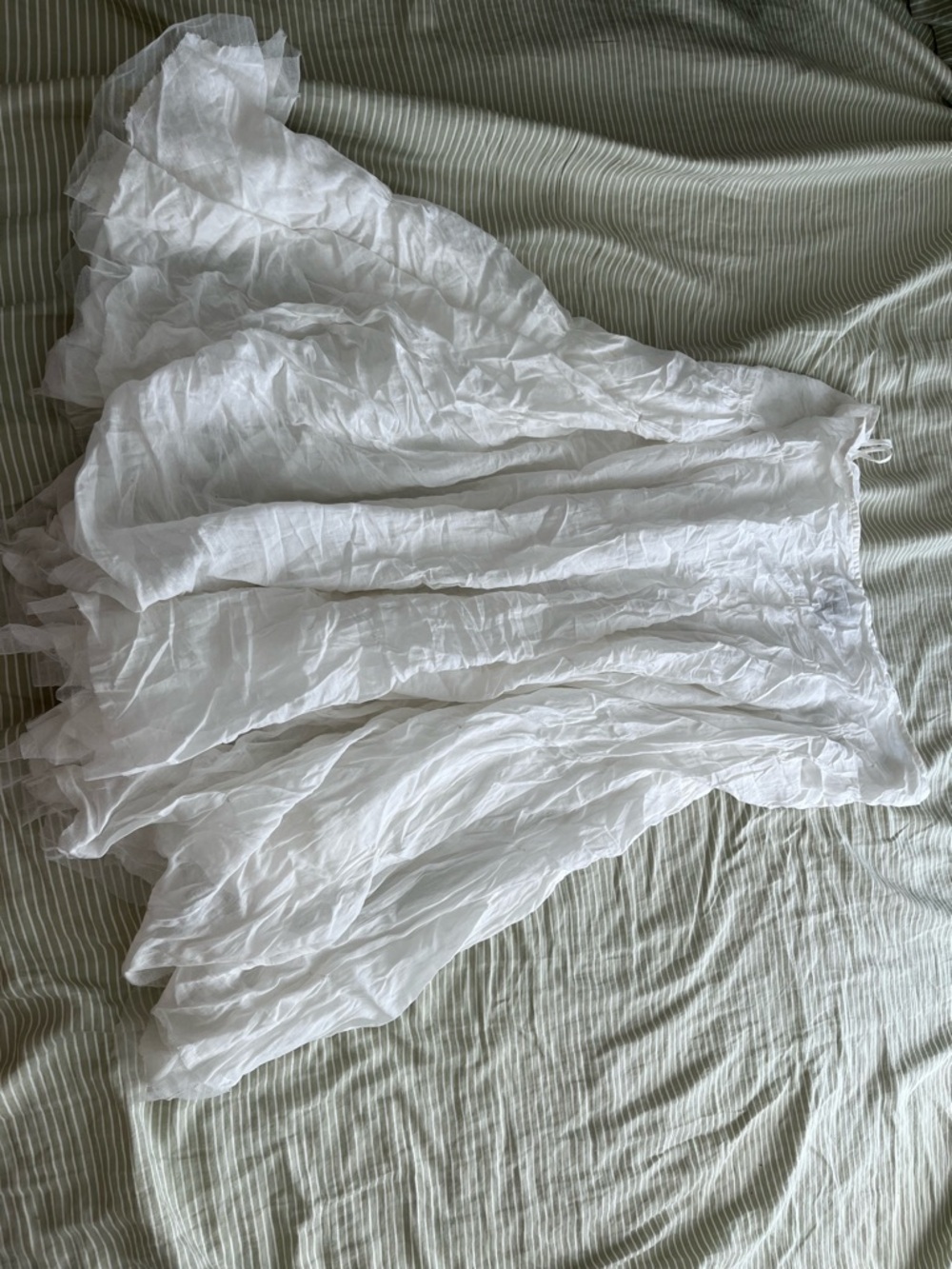 Mlle Gabrielle White Crinkled Tiered Maxi Skirt